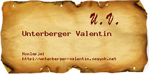 Unterberger Valentin névjegykártya